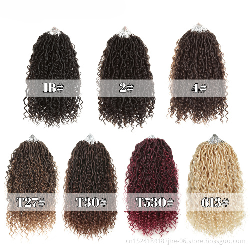 18inch Goddess Faux Locs Curly Crochet Braids Natural Synthetic Hair Extension For Women Locs New Style 24Stands/Pack